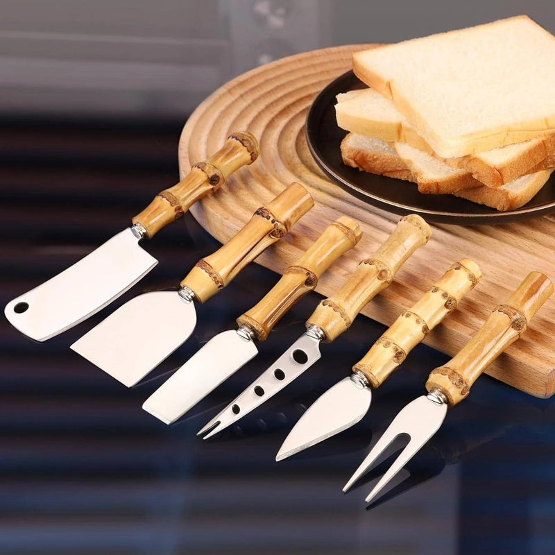 bamboo cheese knives set, view 4 - MRSLM