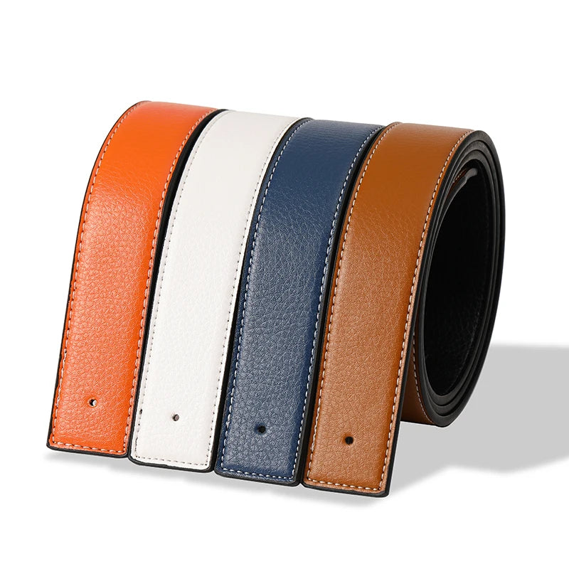 men's no-buckle split leather belt, view 7 - MRSLM