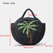 Embroidered straw tote bag, view 7 - MRSLM