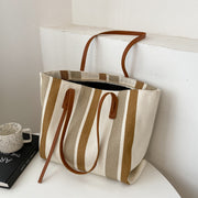 Striped canvas tote bag, view 4 - MRSLM