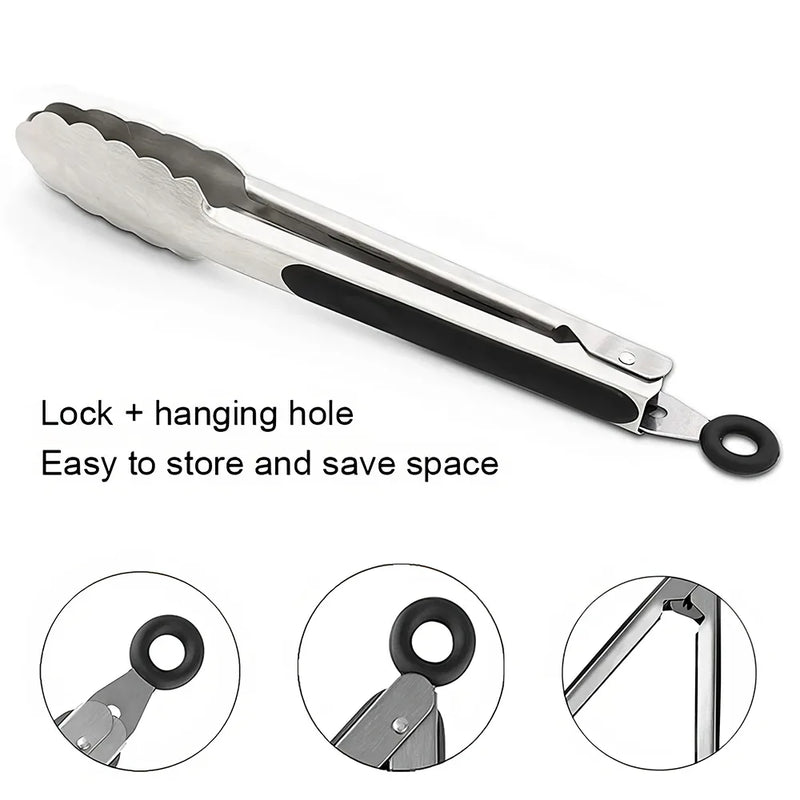 stainless steel BBQ tongs, view 10 - MRSLM