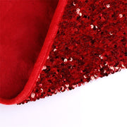 Red sequin Christmas tree skirt, view 5 - MRSLM