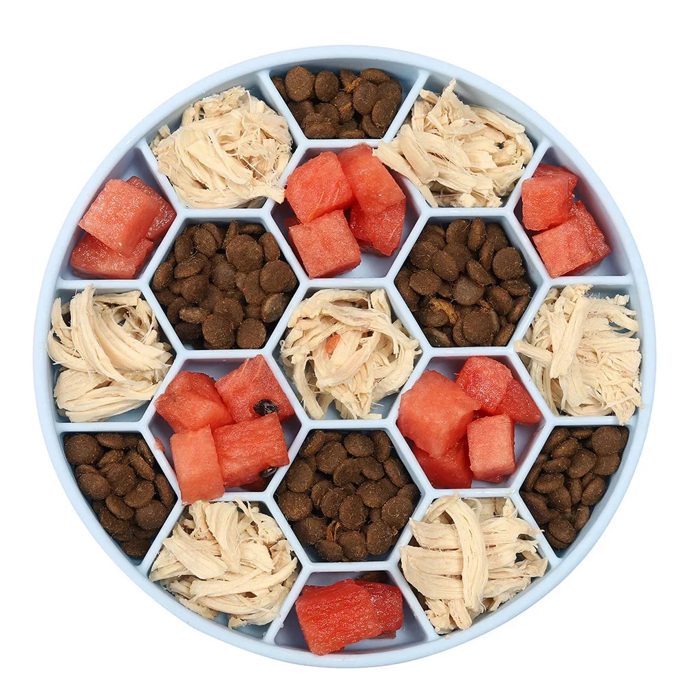Slow Feeder Dog Bowl with Non-Skid Silicone Base and Suction Cup