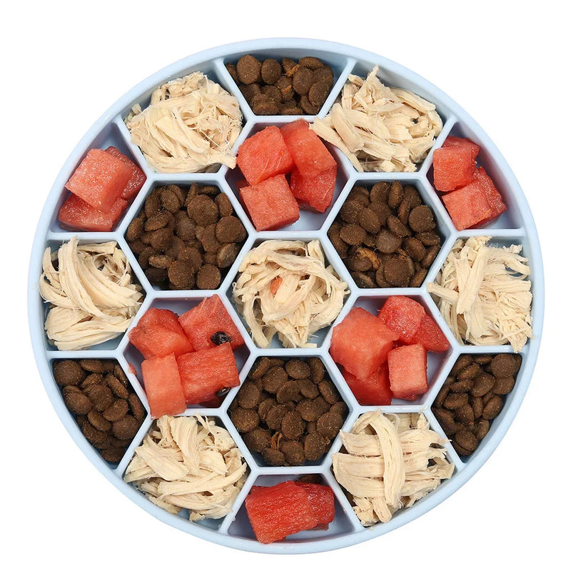slow feeder dog bowl with silicone base, view 2 - MRSLM