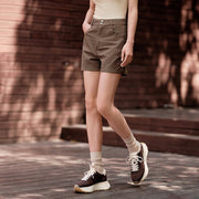 high-waisted cotton shorts, view 5 - MRSLM