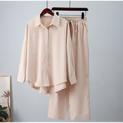 loose wrinkle shirt and wide-leg pants suit, view 2 - MRSLM