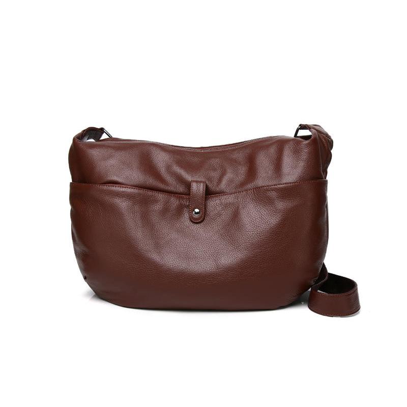 leather crossbody hobo bag, view 2 - MRSLM