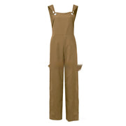 Women's sleeveless wide-leg jumpsuit with side pockets, view 4 - MRSLM