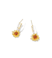 sunflower mother of pearl earrings, view 4 - MRSLM