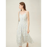 summer floral A-line midi dress, view 4 - MRSLM
