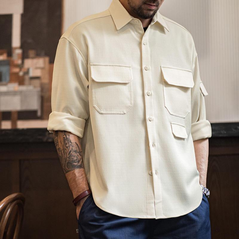 men's anti-wrinkle shirt jacket, view 3 - MRSLM