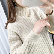 Women's cable knit turtleneck sweater, view 7 - MRSLM