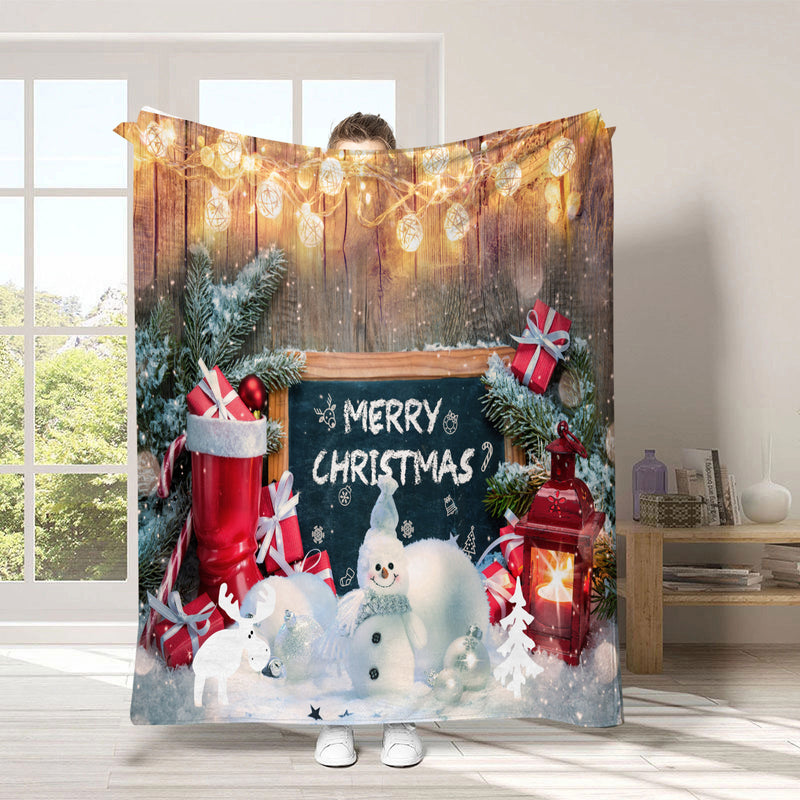 Christmas digital-print throw blanket, view 5 - MRSLM