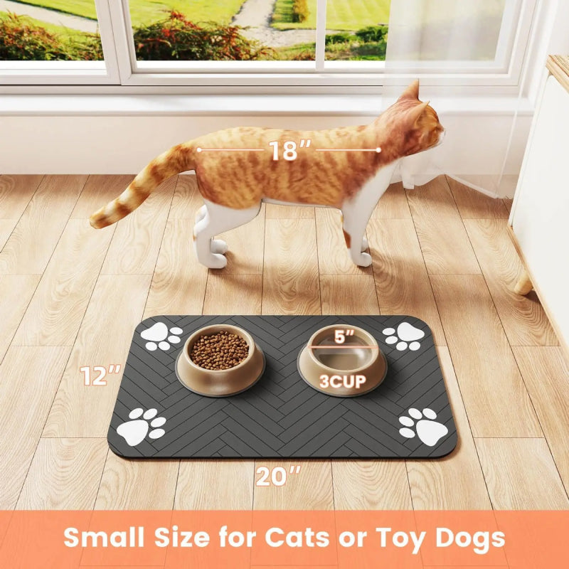 absorbent pet feeding mat with waterproof rubber backing, view 9 - MRSLM