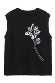 Women's black sweater vest, view 2 - MRSLM