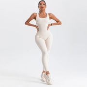 square neck bodycon yoga jumpsuit, view 15 - MRSLM