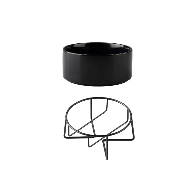 starry double cat food bowls, view 2 - MRSLM