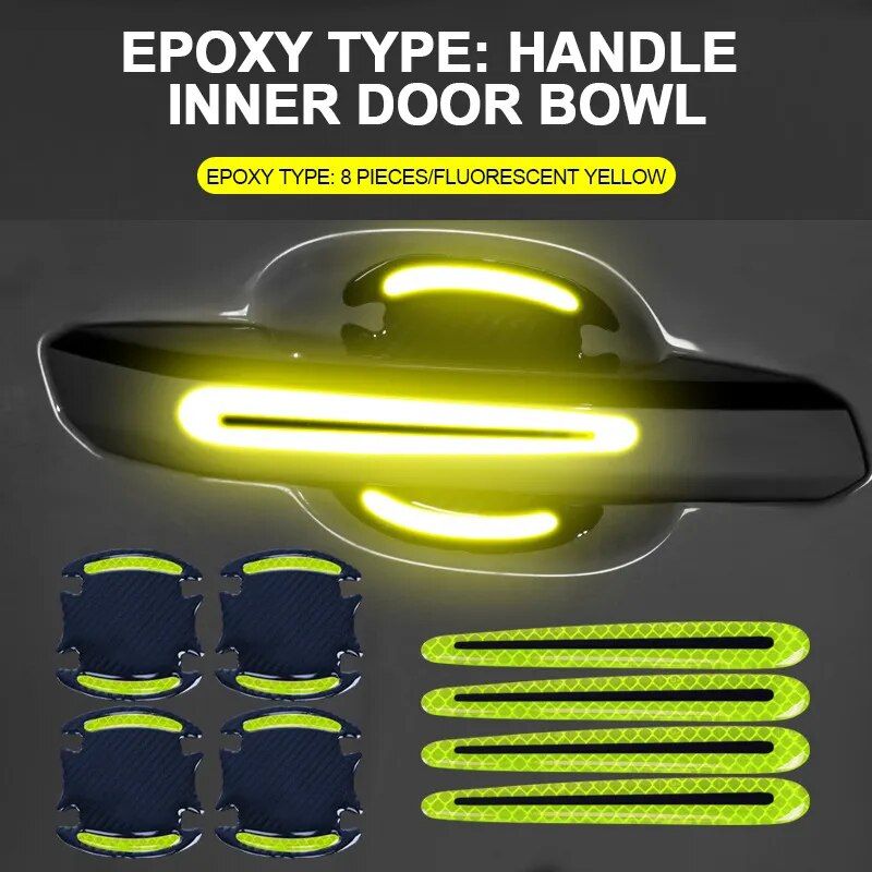 Carbon fiber car door handle protector stickers, view 9 - MRSLM