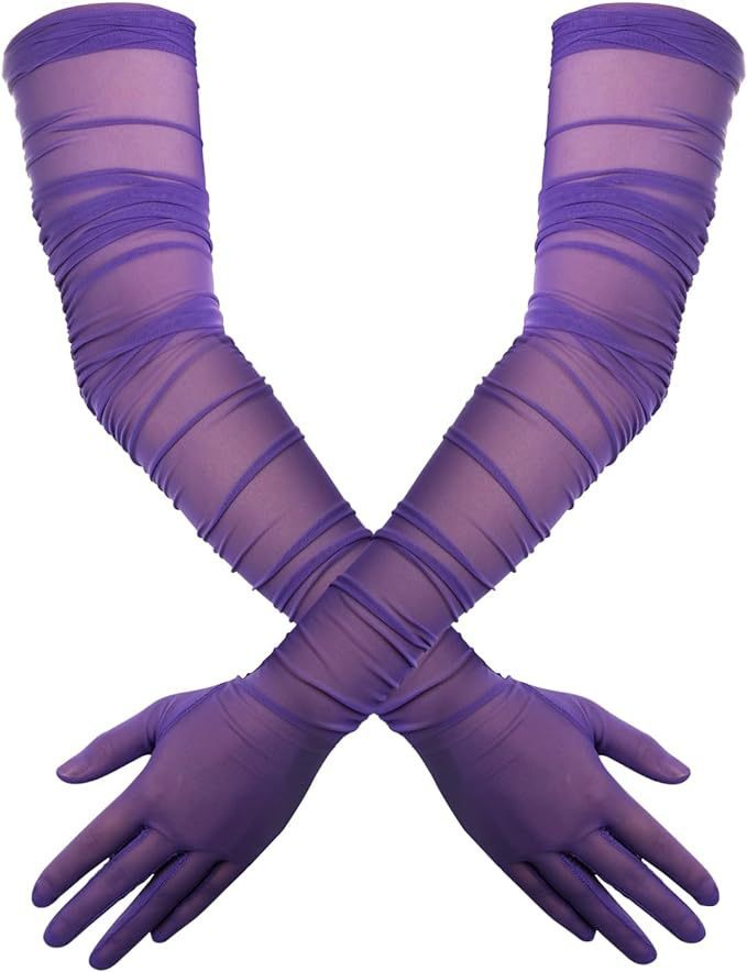 Women's long opera mesh gloves, view 5 - MRSLM