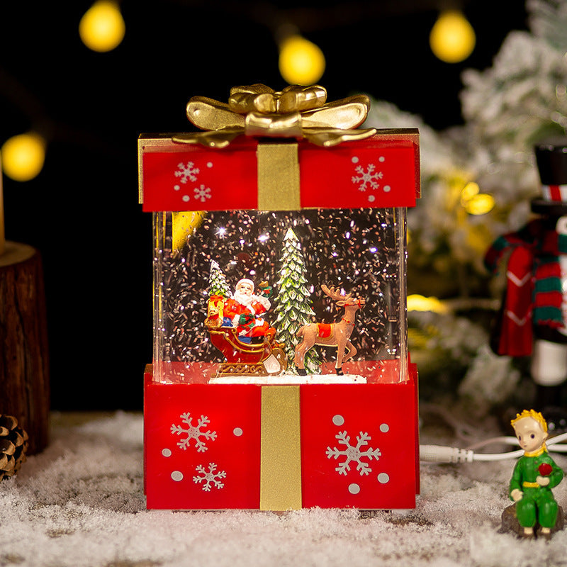 christmas gift box crystal ball lamp, view 7 - MRSLM