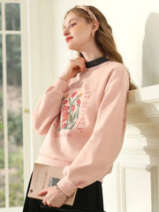 women's half high neck fleece hoodie, view 4 - MRSLM