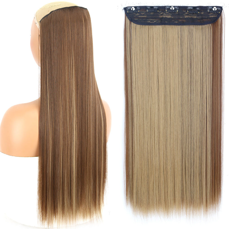 synthetic long straight clip-in hair extensions, view 8 - MRSLM