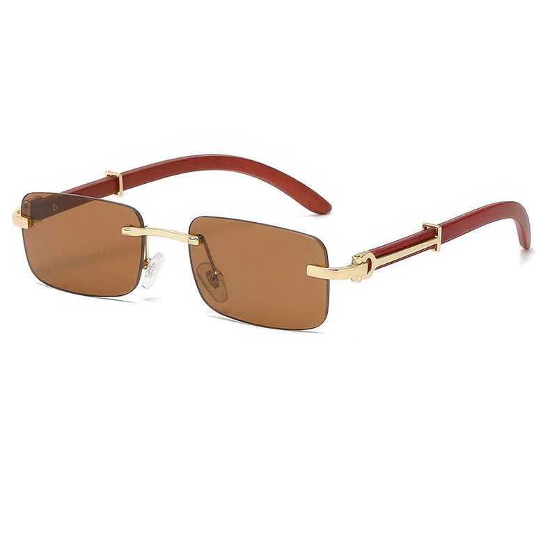retro wooden frame sunglasses, view 10 - MRSLM