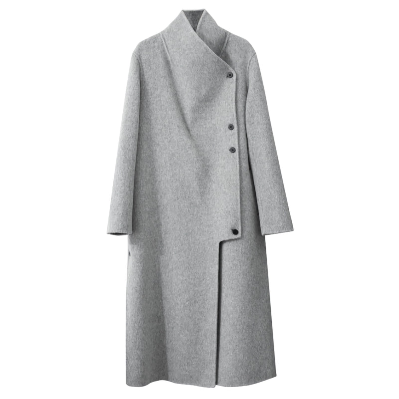 women's long wool coat, view 2 - MRSLM