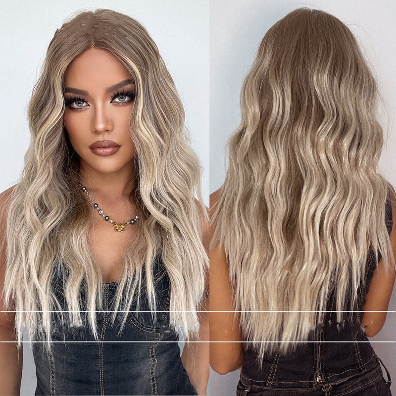 long straight gradient gold wig - MRSLM
