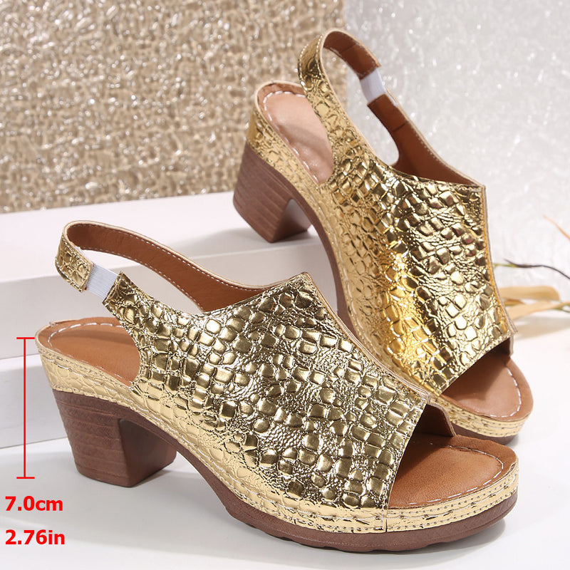 Chunky heel wedge sandals, view 7 - MRSLM