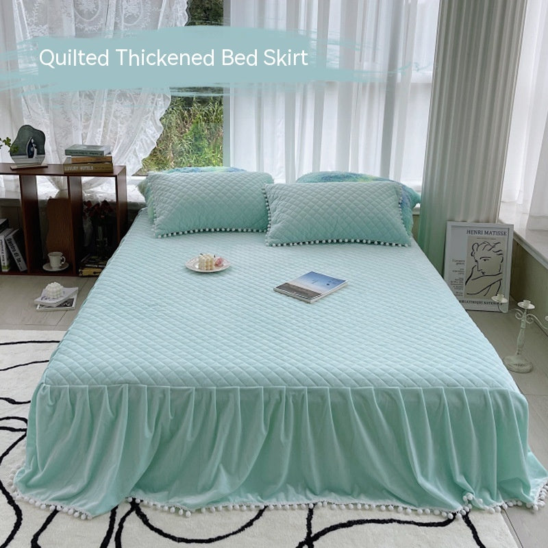 milk fiber bed skirt set, view 4 - MRSLM