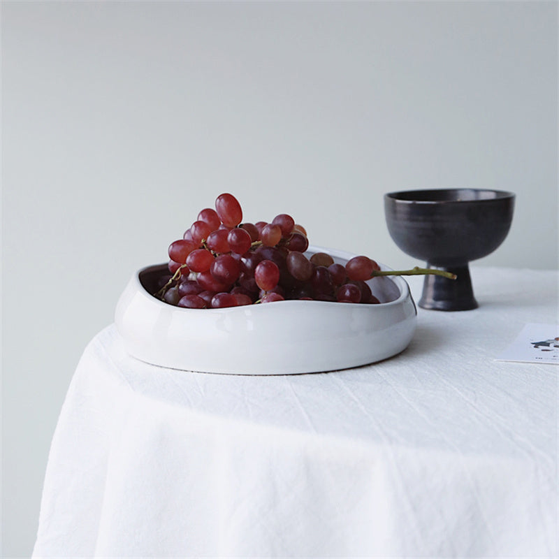 irregular ceramic fruit bowl, view 3 - MRSLM