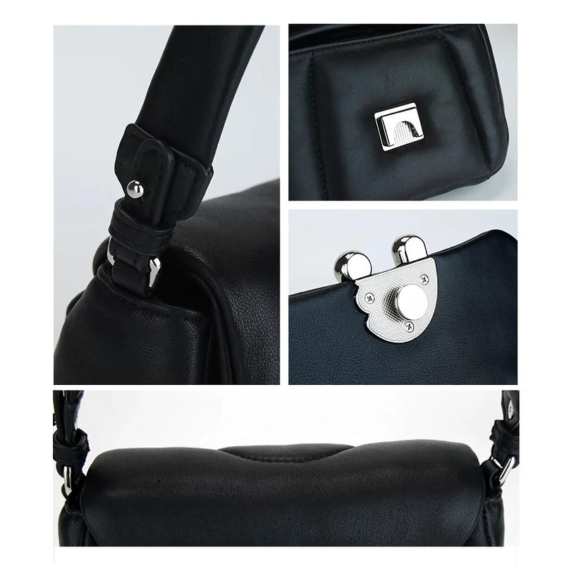 sheep leather crossbody hobo bag, view 10 - MRSLM