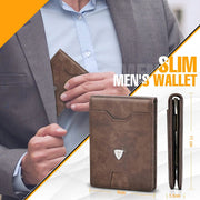 slim bifold leather wallet, view 7 - MRSLM