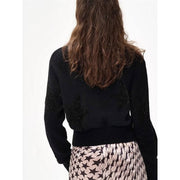 women stars pattern V-neck cardigan, view 5 - MRSLM
