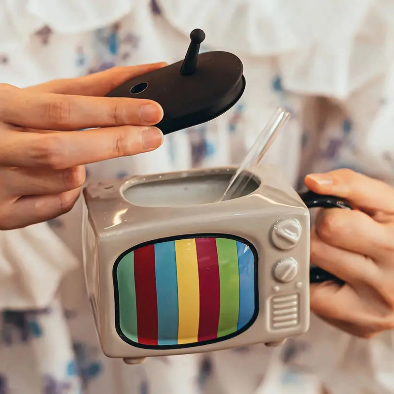 Television-shaped ceramic mug, view 7 - MRSLM