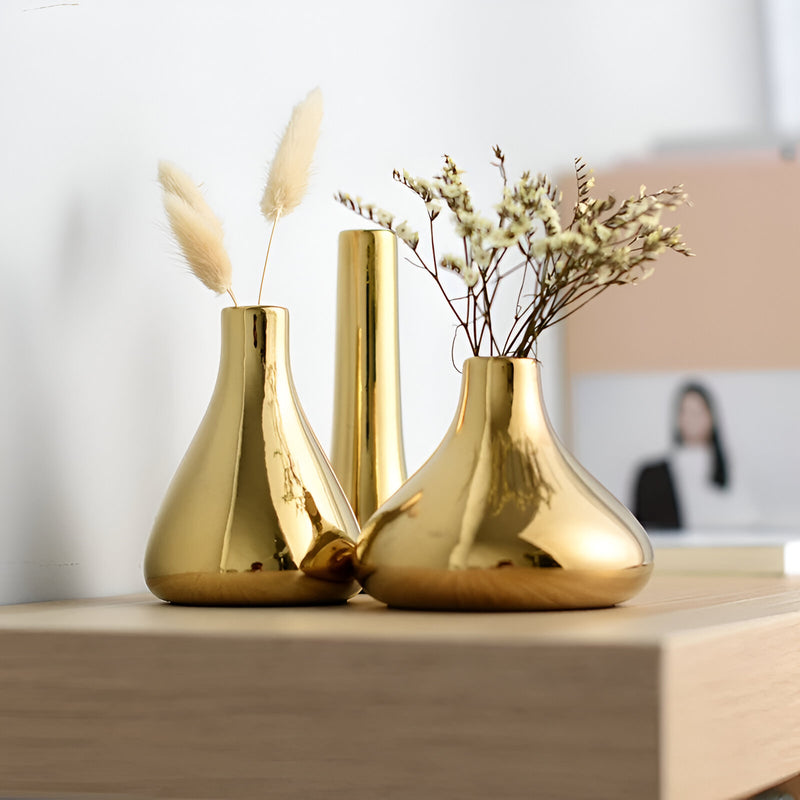 nordic gold ceramic vase, view 6 - MRSLM