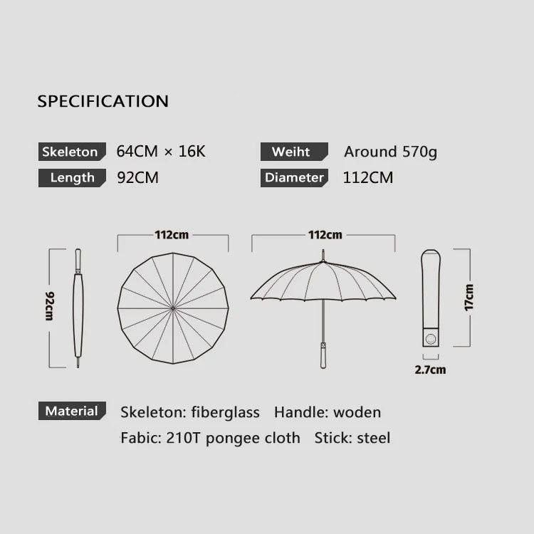 windproof long umbrella, view 15 - MRSLM
