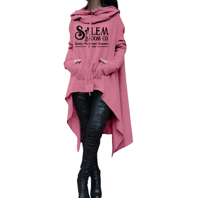 women's irregular hem hooded sweater, view 6 - MRSLM