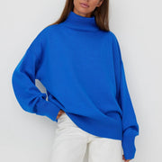 womens oversized turtleneck knitted sweater, view 20 - MRSLM