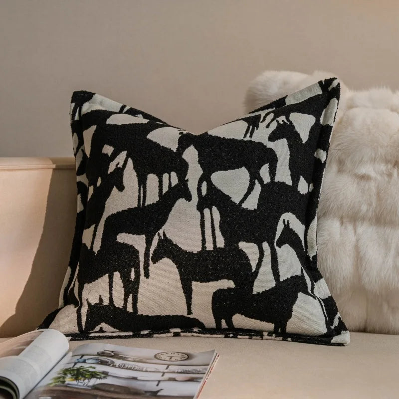 nordic geometric jacquard cushion cover, view 5 - MRSLM