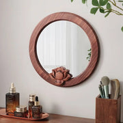 retro solid wood wall mirror, view 7 - MRSLM