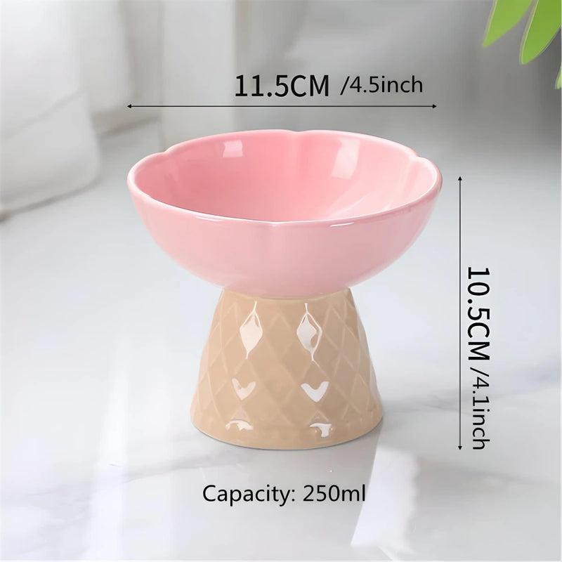 ceramic ice cream cat and dog bowl, view 5 - MRSLM