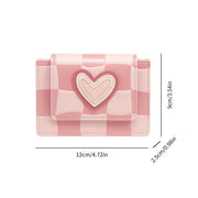 Checkerboard trifold wallet with cartoon print, view 7 - MRSLM