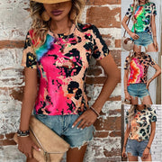women's painted print slim short sleeve t-shirt - MRSLM
