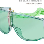 oversized steampunk shield sunglasses, view 9 - MRSLM