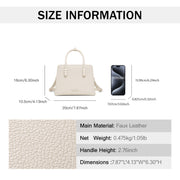 small faux leather handheld tote bag, view 6 - MRSLM