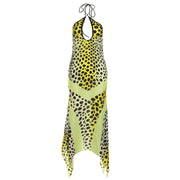 yellow halter backless dress, view 6 - MRSLM