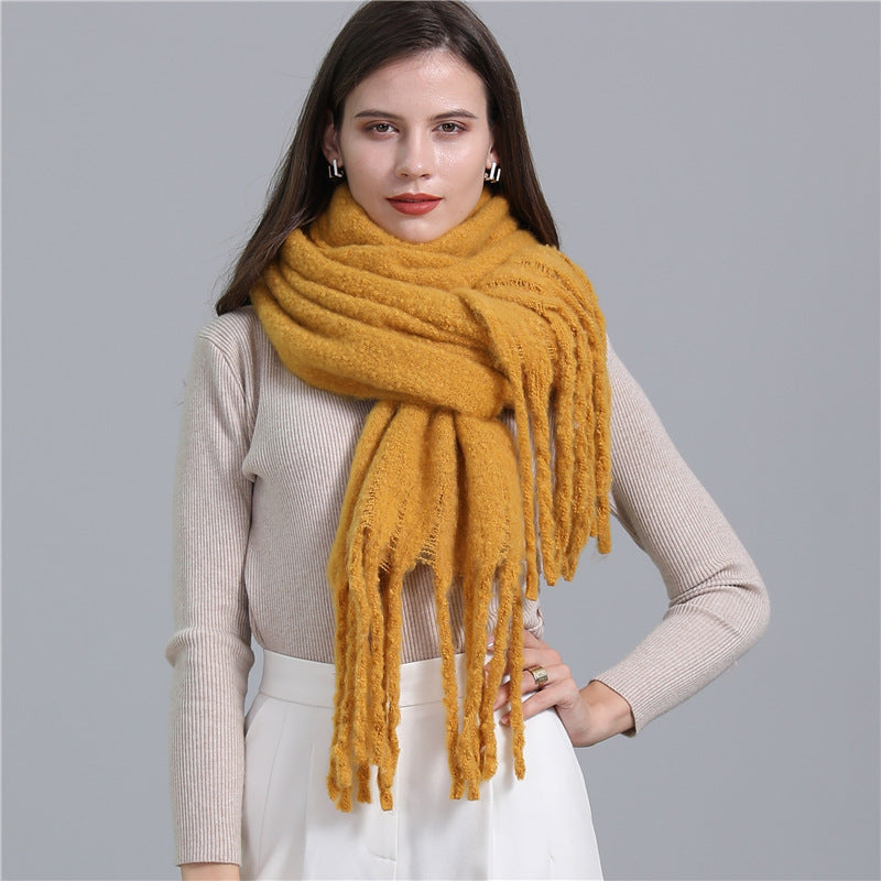 Extra long faux cashmere scarf, view 8 - MRSLM