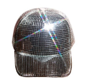 Silver mirror party peaked cap, view 3 - MRSLM